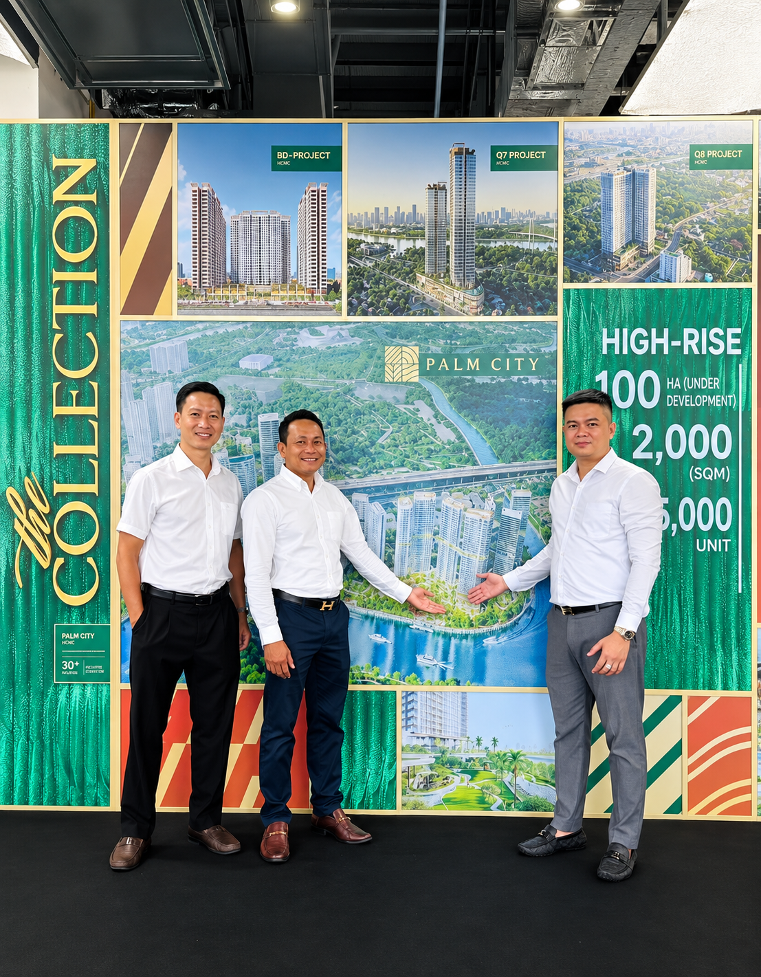 ảnh hùng và nhân viên đi tham gia kick off palm city